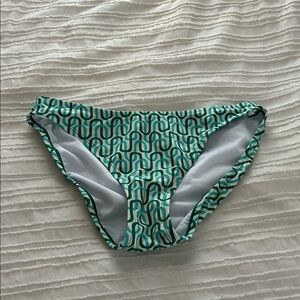 Kona Sol Teal and White Striped Bikini Bottom